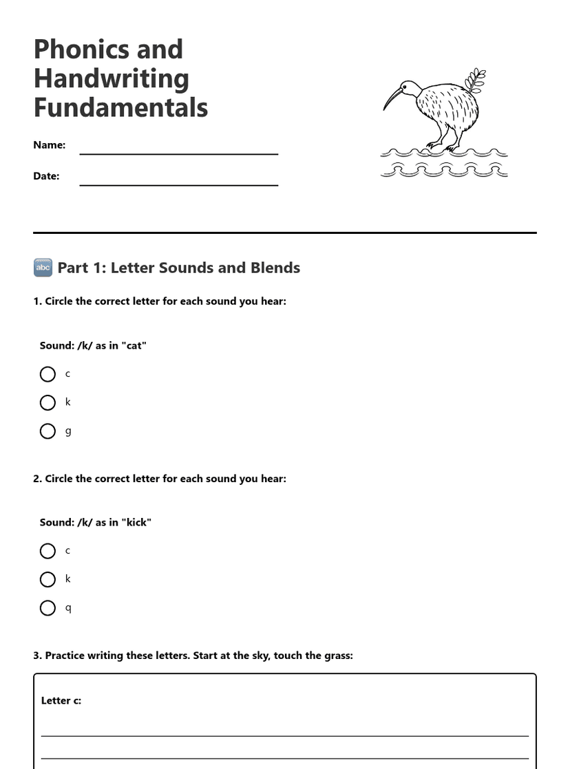 Phonics and Handwriting Fundamentals