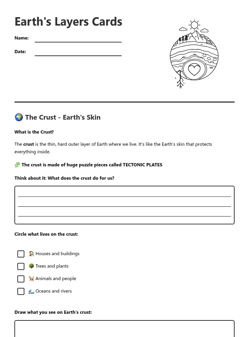 Earth's Layers Cards