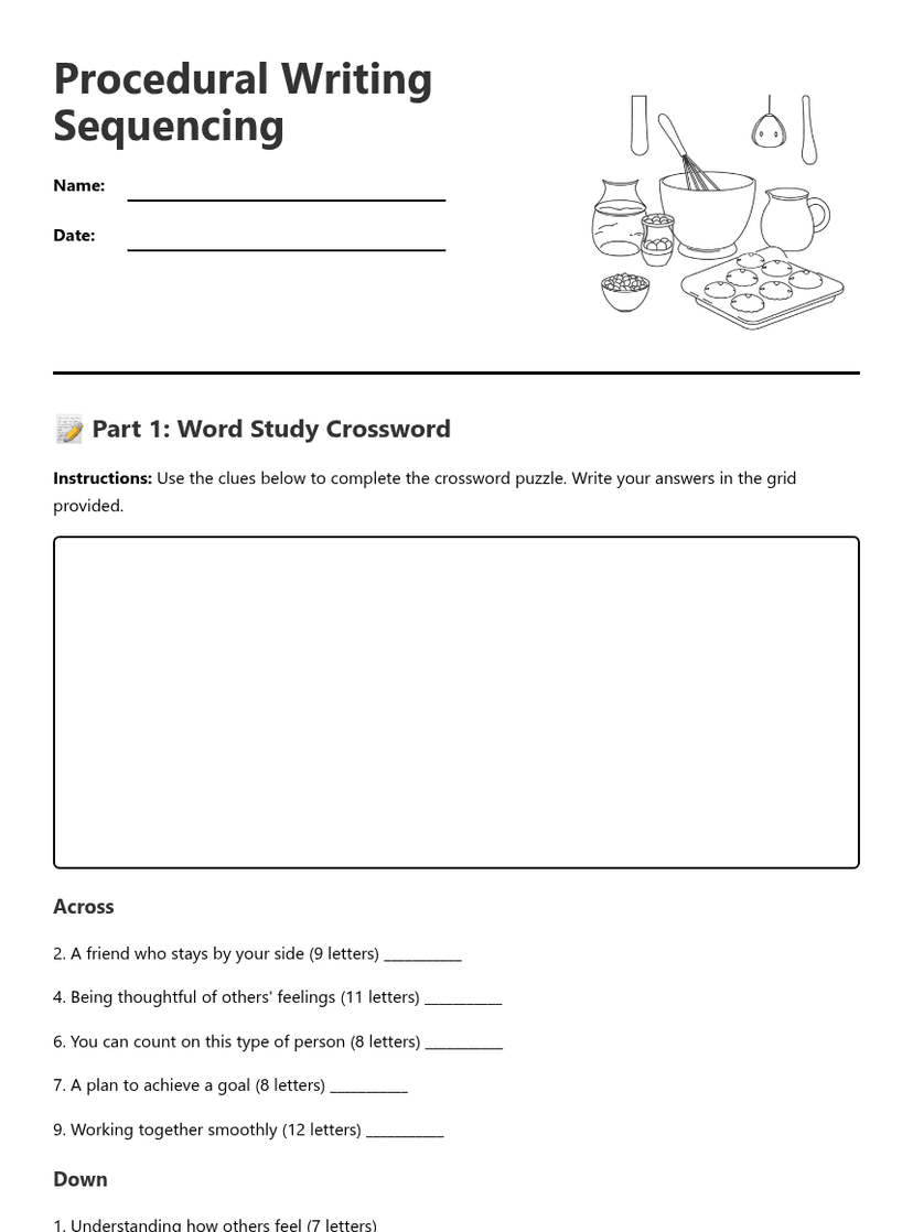 Procedural Writing Sequencing