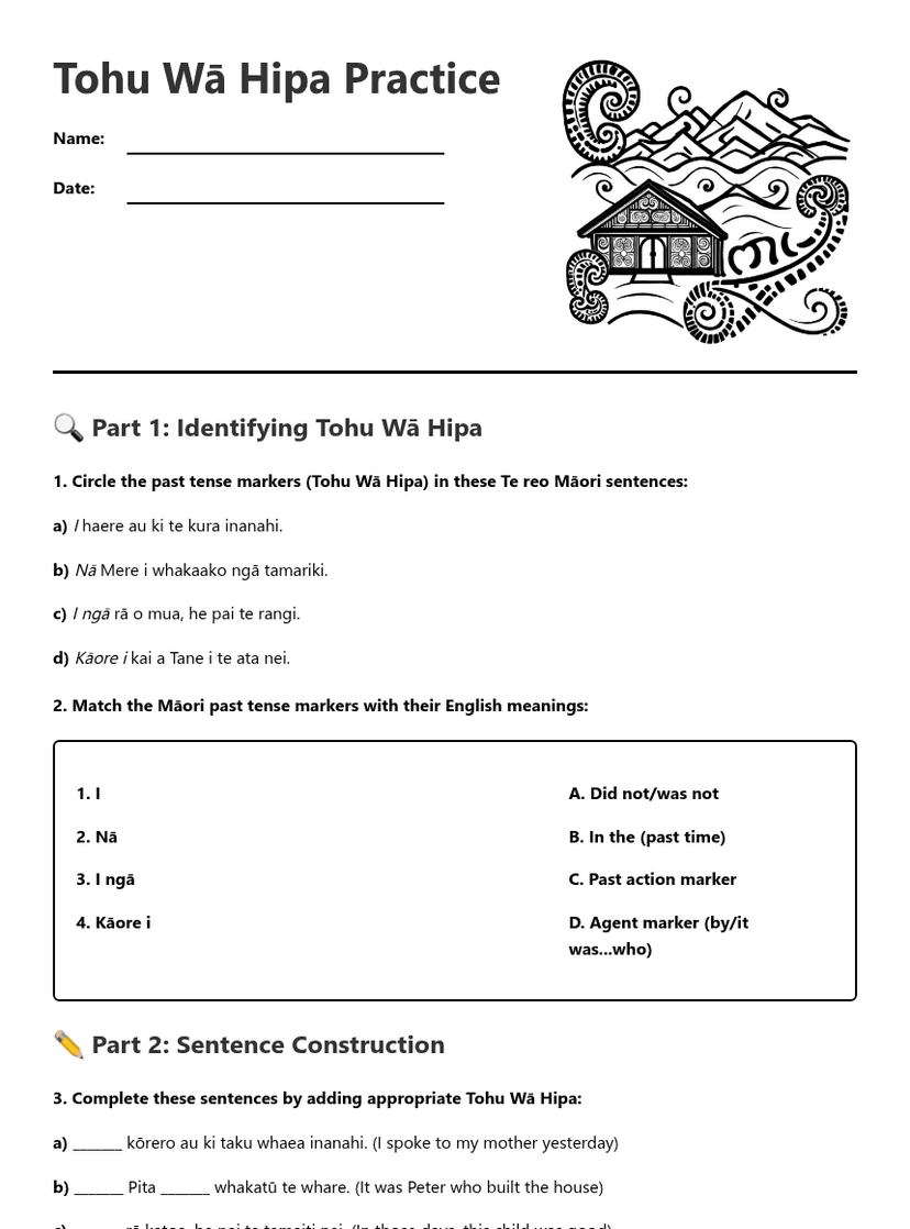 Tohu Wā Hipa Practice