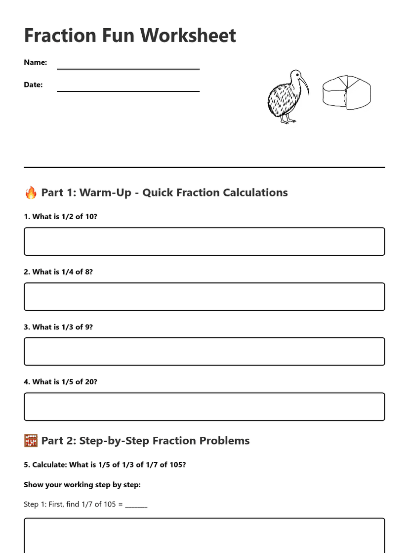 Fraction Fun Worksheet