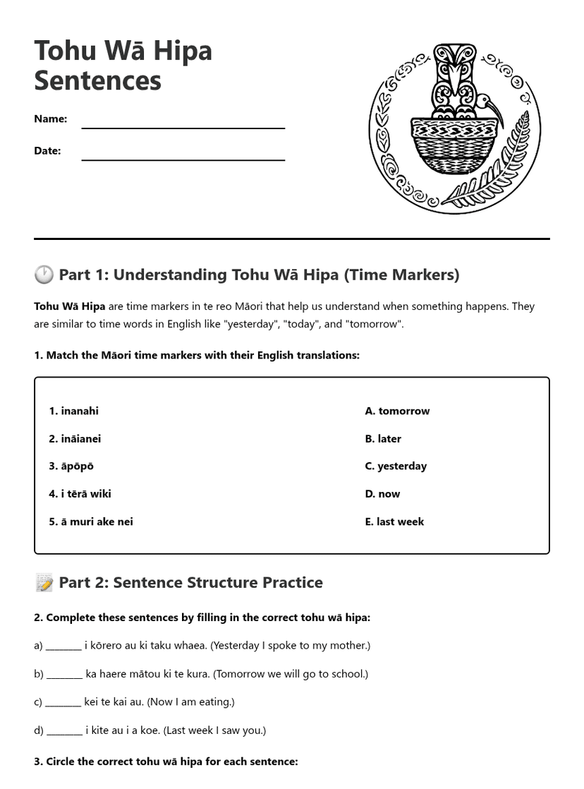 Tohu Wā Hipa Sentences