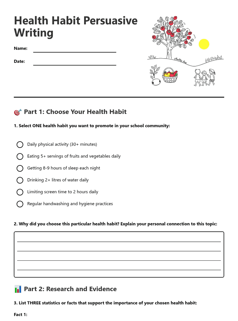 Health Habit Persuasive Writing
