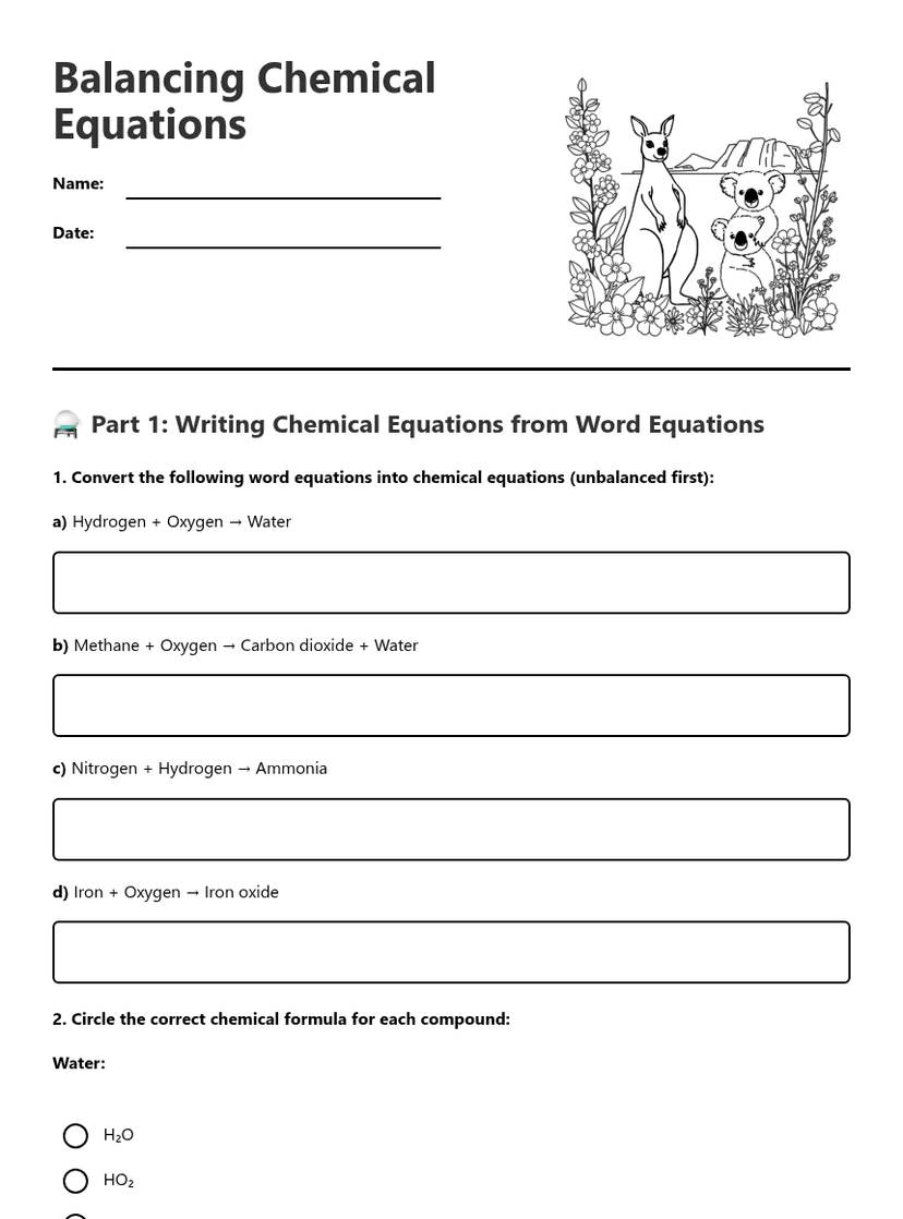 Balancing Chemical Equations