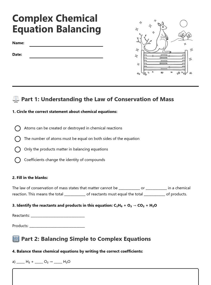 Complex Chemical Equation Balancing