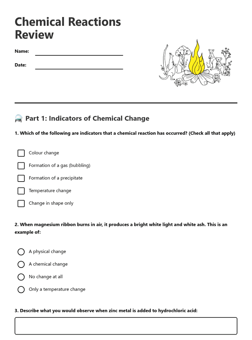 Chemical Reactions Review