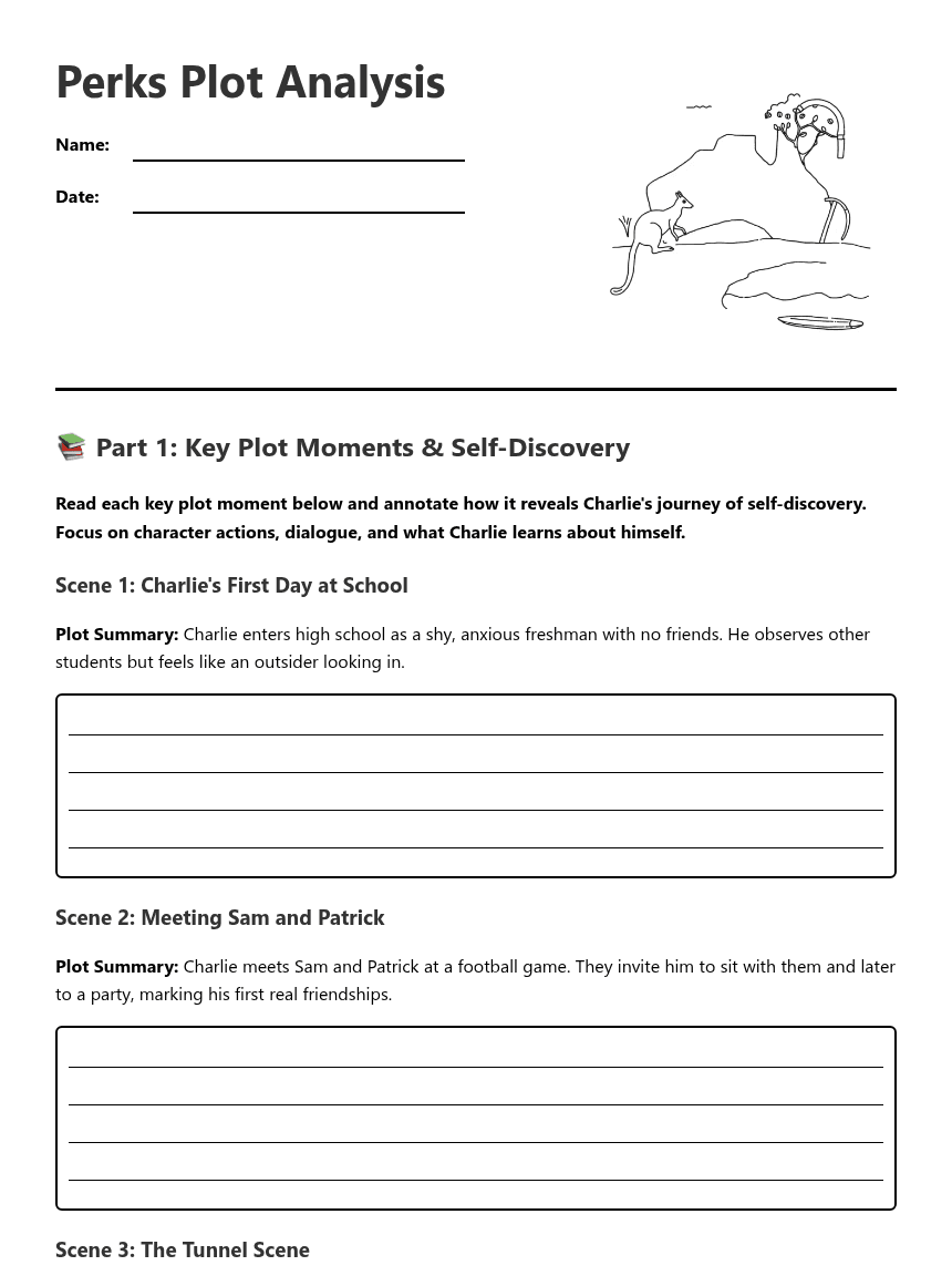 Perks Plot Analysis worksheet preview