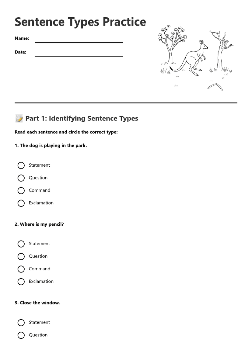 Sentence Types Practice
