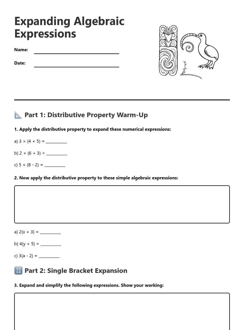 Expanding Algebraic Expressions