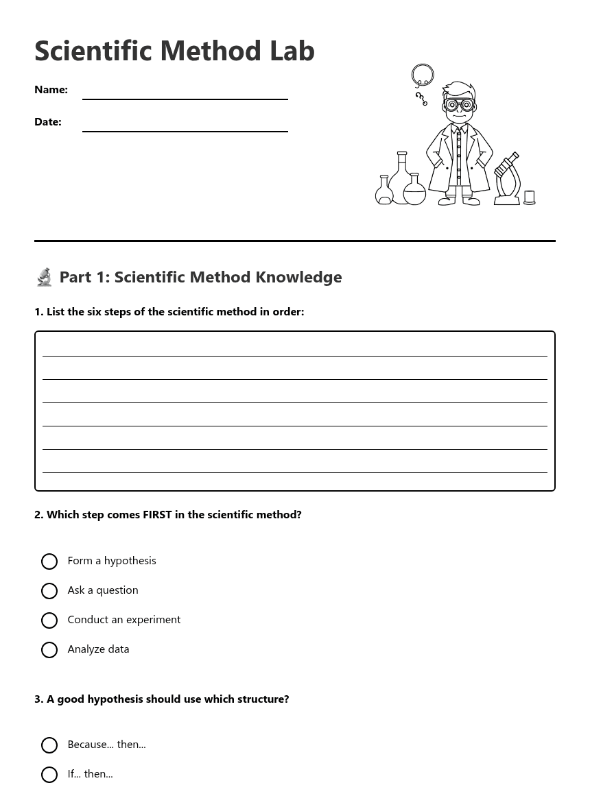Scientific Method Lab worksheet preview