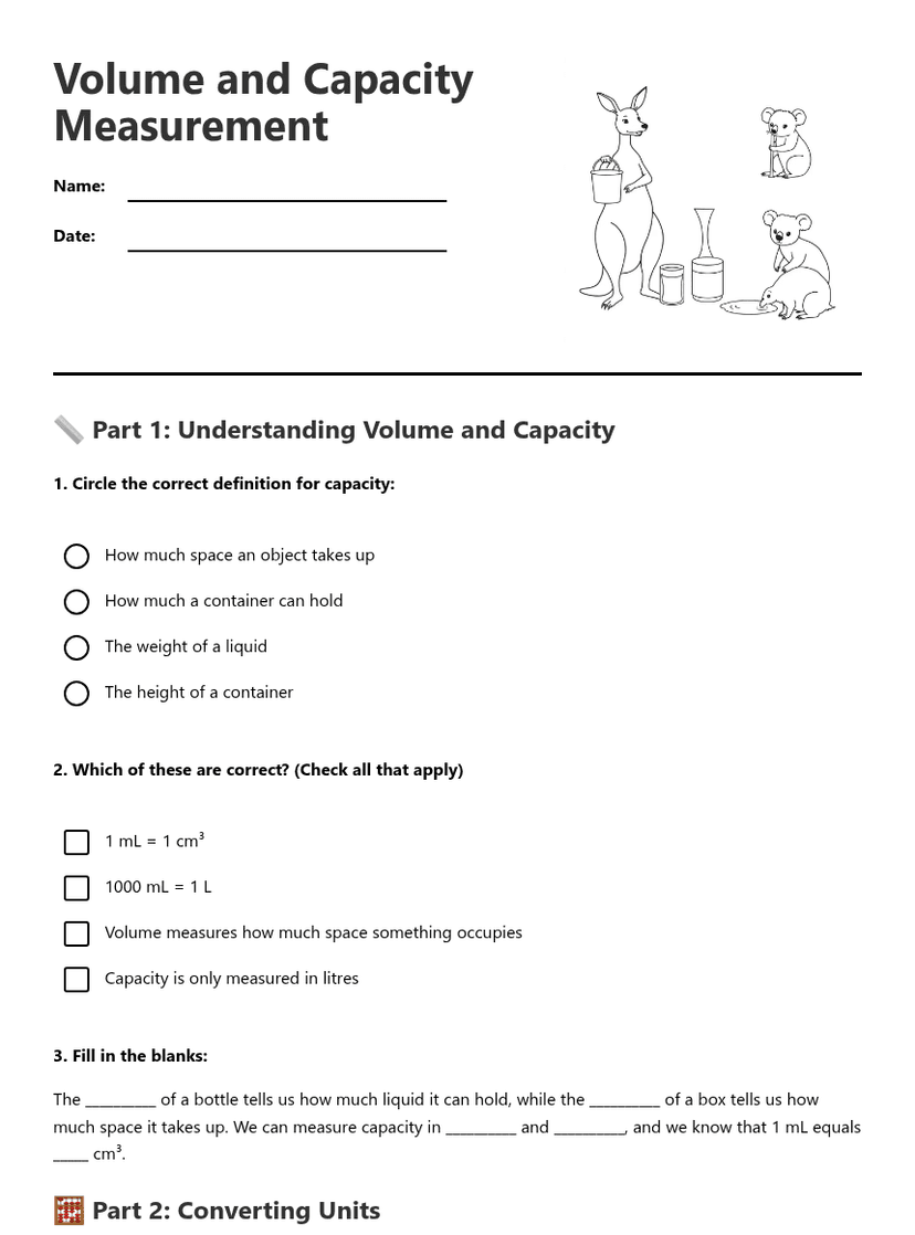Volume and Capacity Measurement