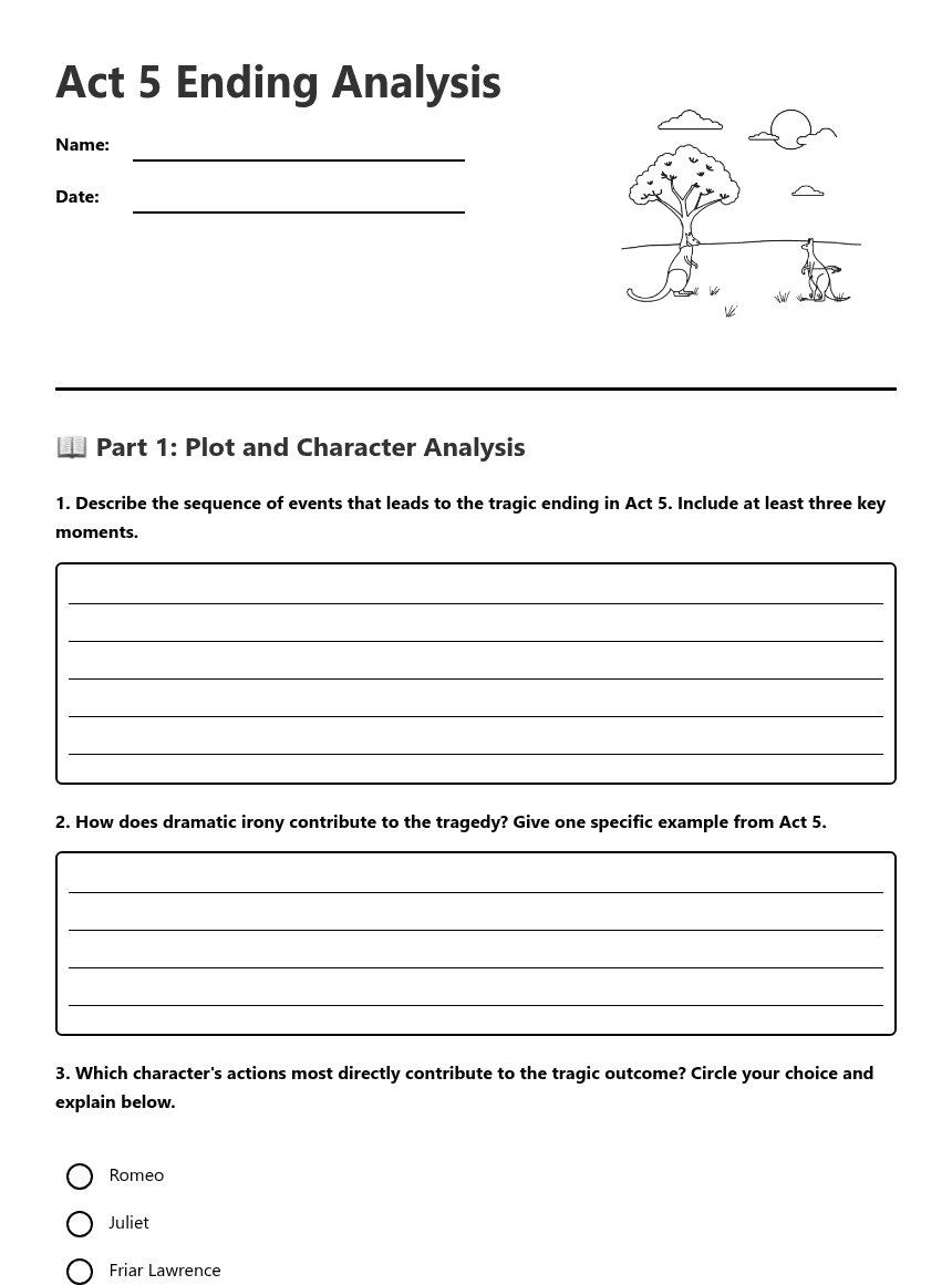 Act 5 Ending Analysis worksheet preview