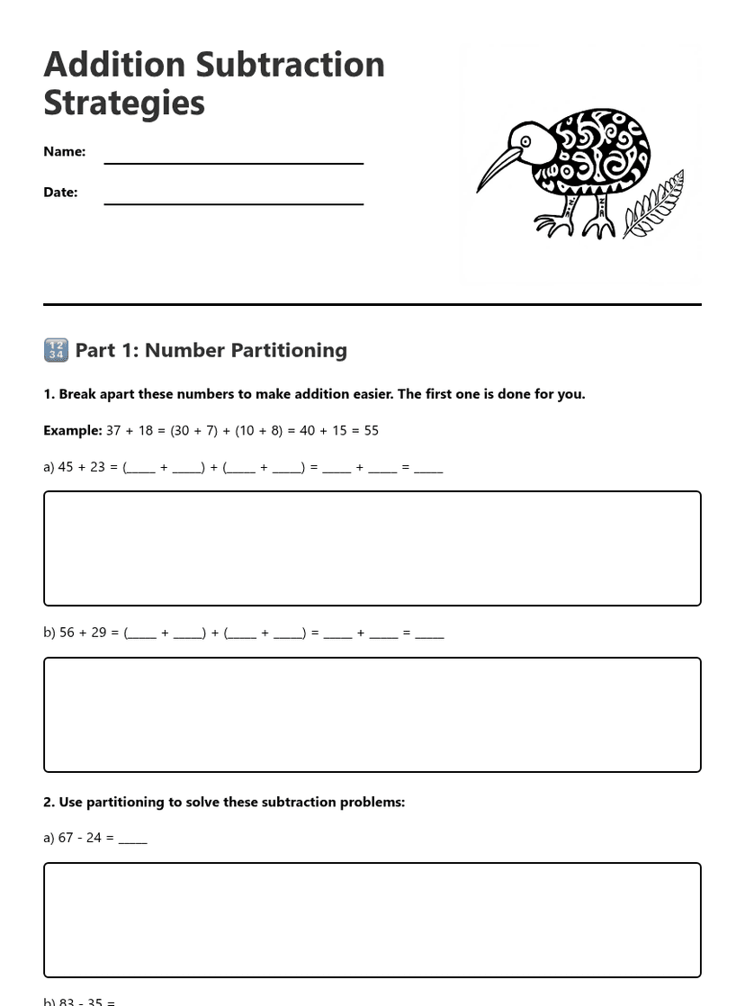 Addition Subtraction Strategies