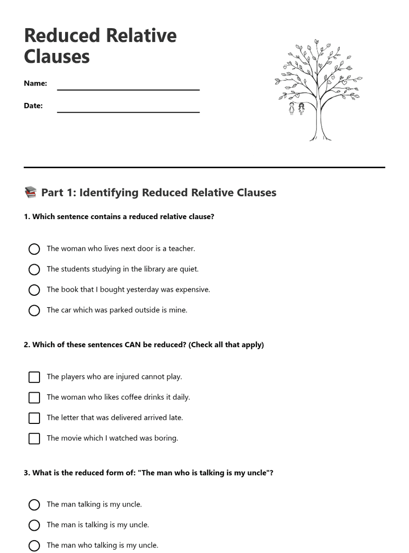 Reduced Relative Clauses