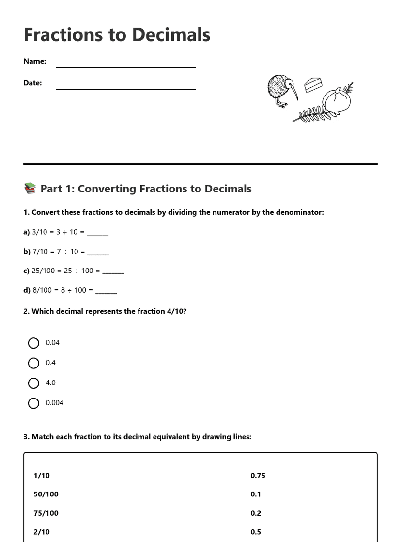 Fractions to Decimals