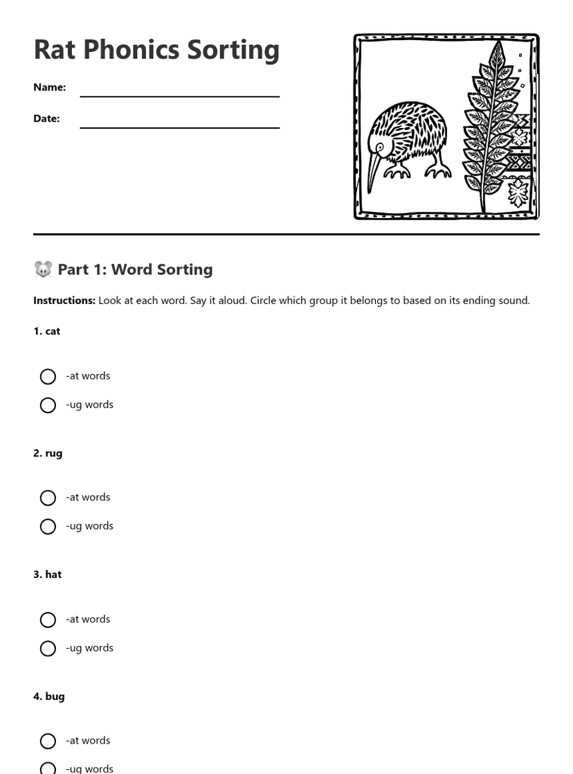 Rat Phonics Sorting