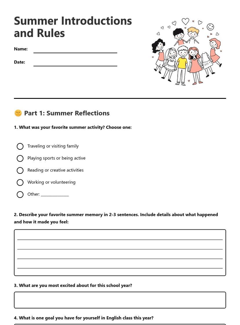 Summer Introductions and Rules