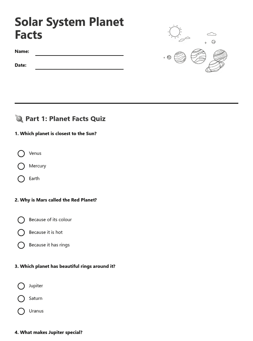 Solar System Planet Facts