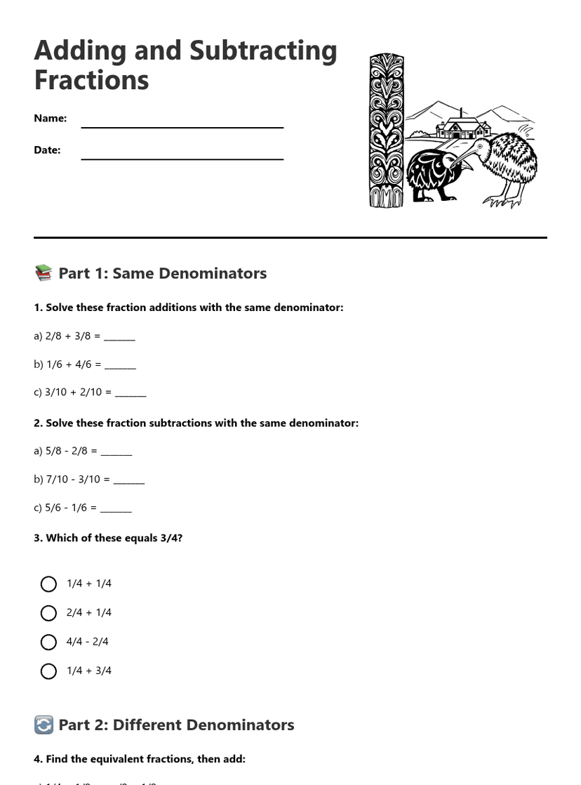 Adding and Subtracting Fractions
