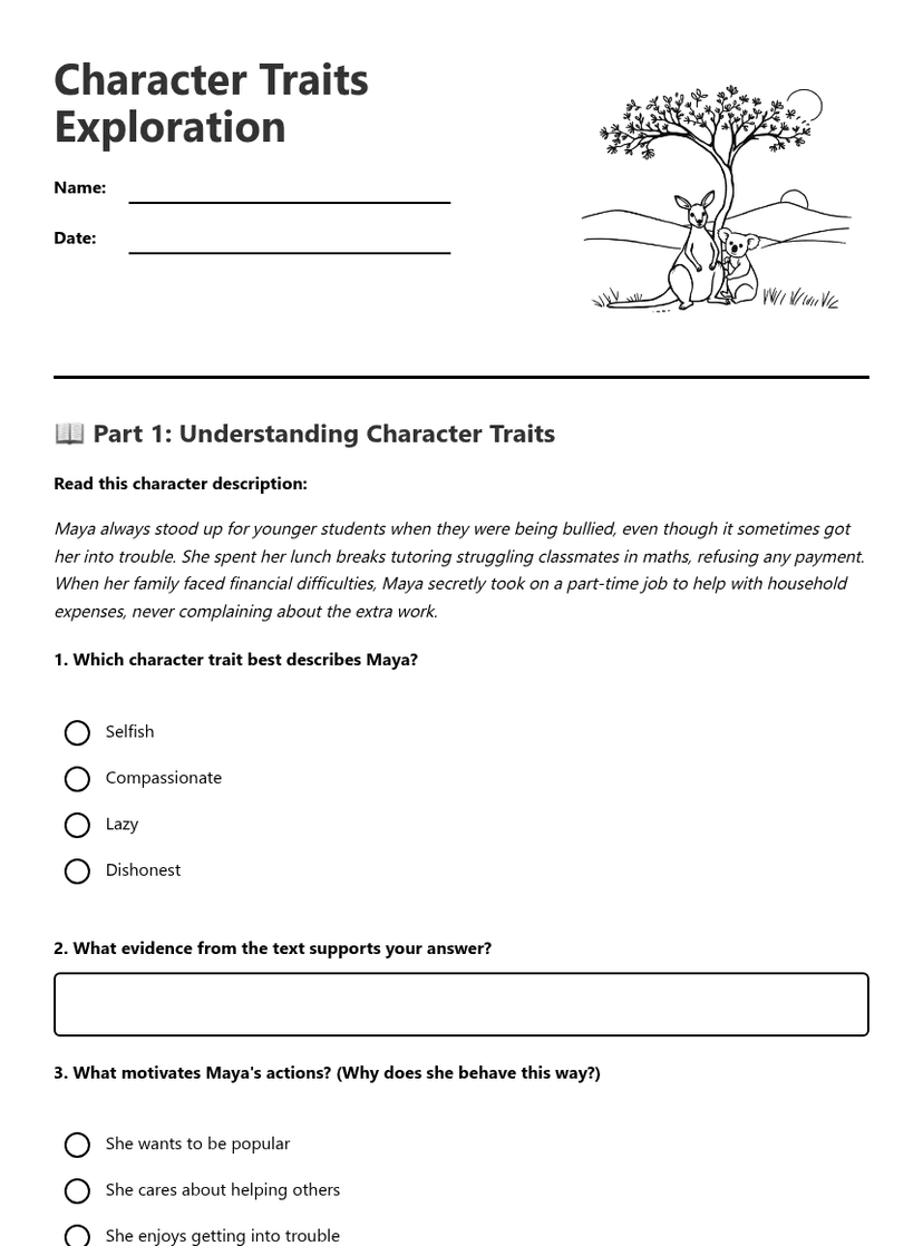 Character Traits Exploration