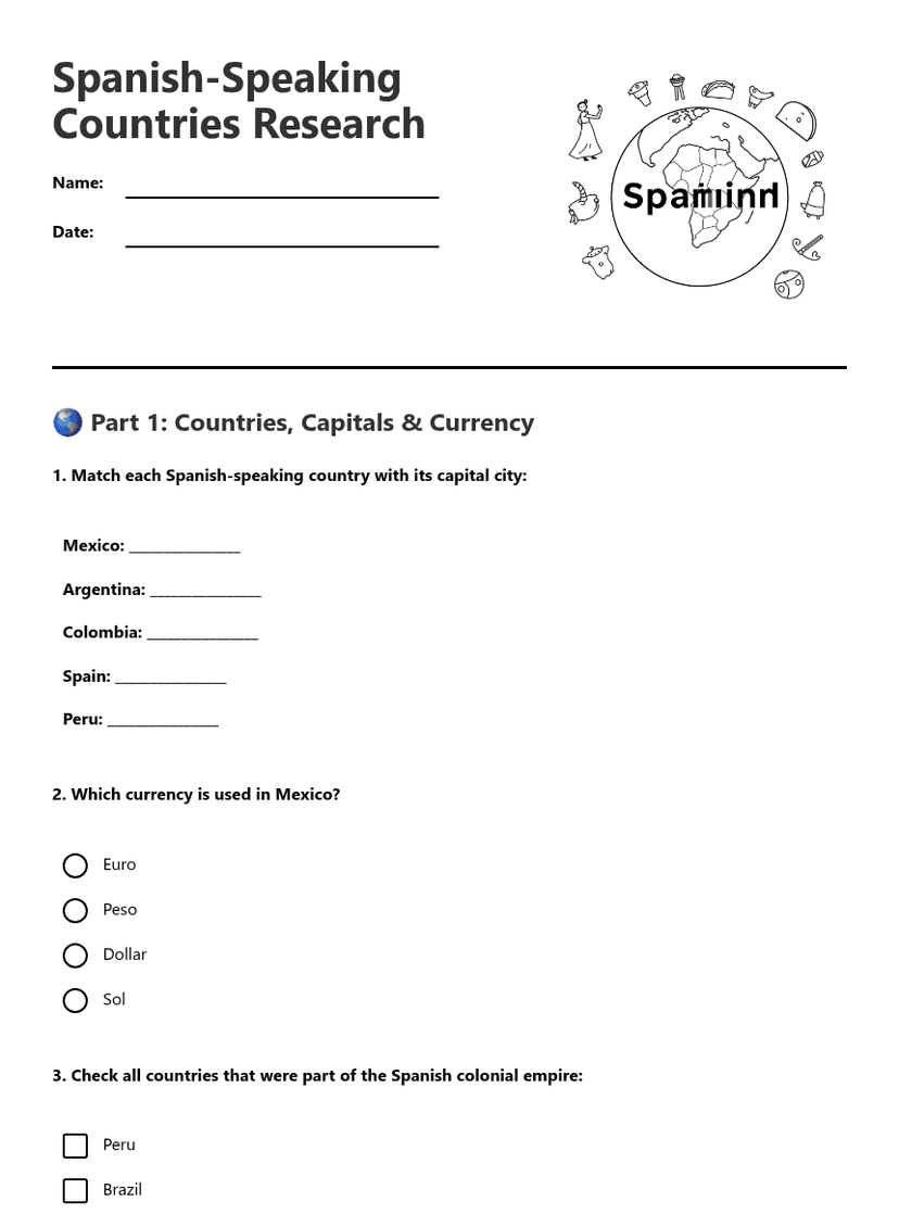 Spanish-Speaking Countries Research