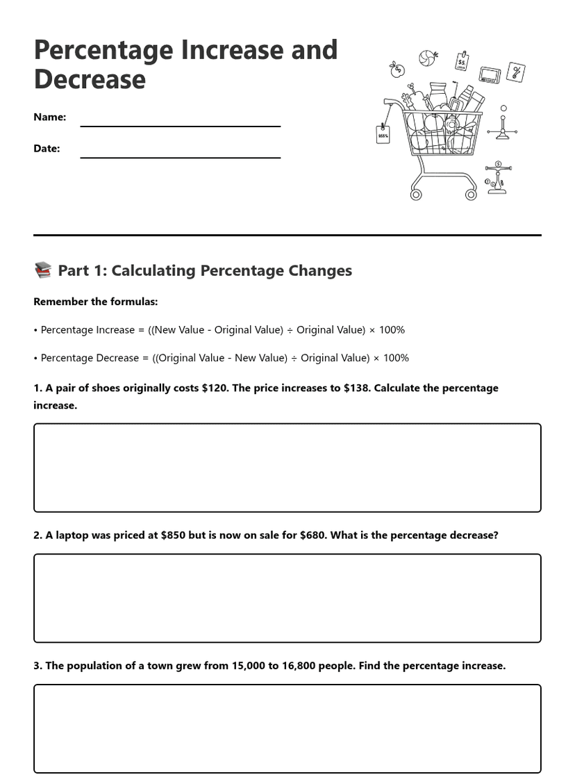 Percentage Increase and Decrease