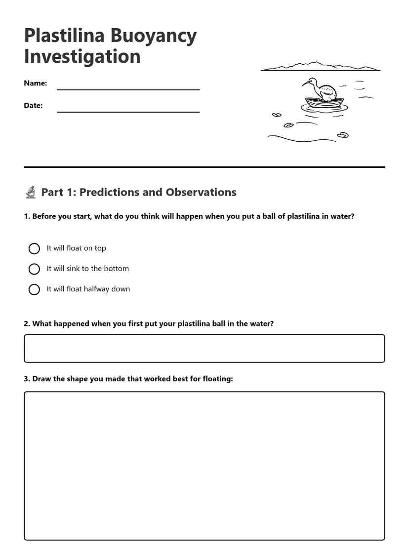 Plastilina Buoyancy Investigation