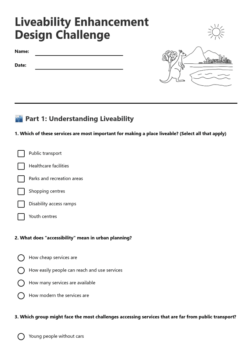 Liveability Enhancement Design Challenge