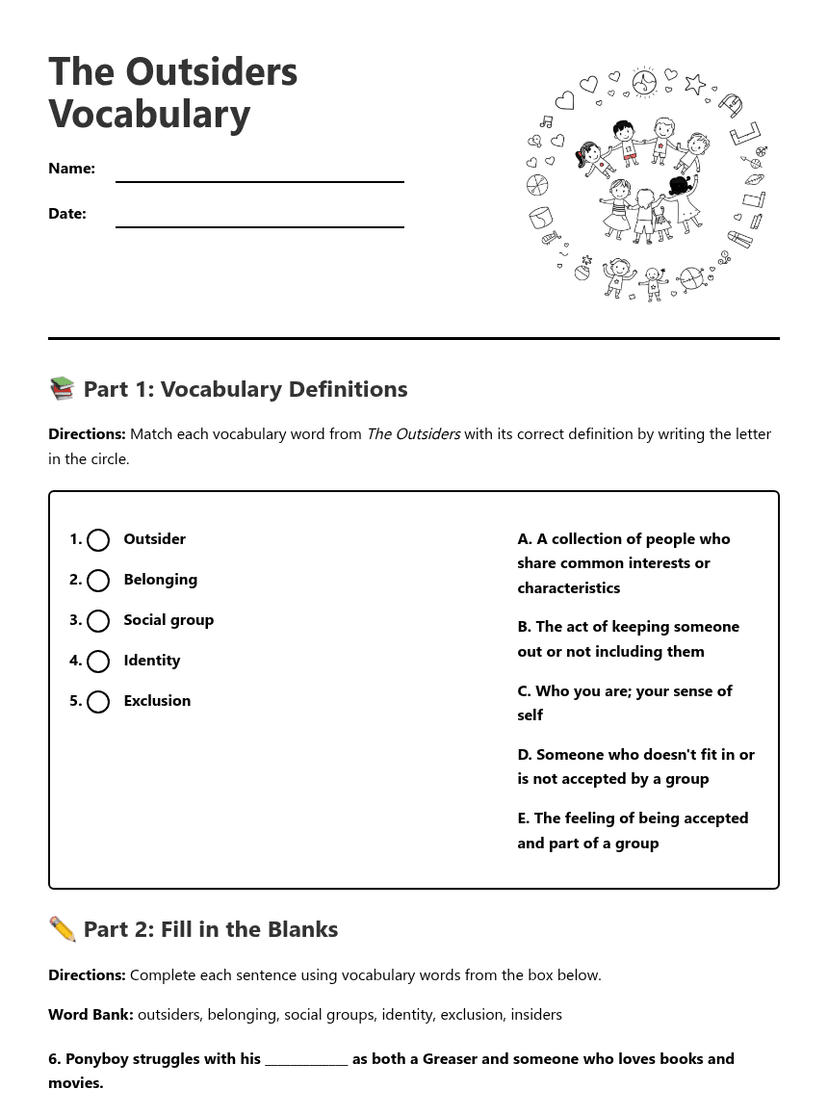 The Outsiders Vocabulary