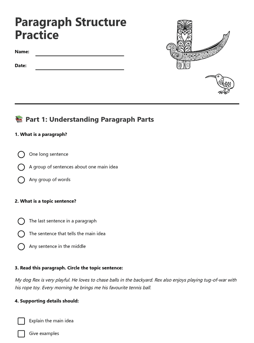 Paragraph Structure Practice