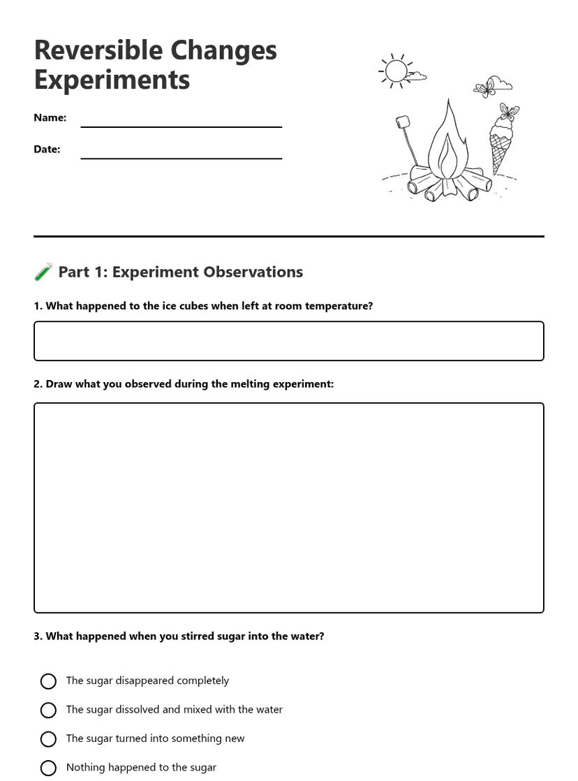 Reversible Changes Experiments