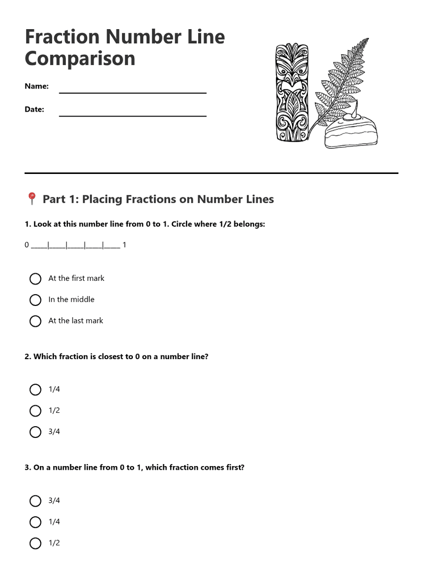 Fraction Number Line Comparison