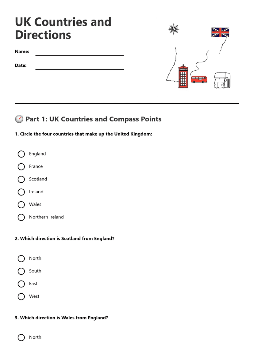 UK Countries and Directions