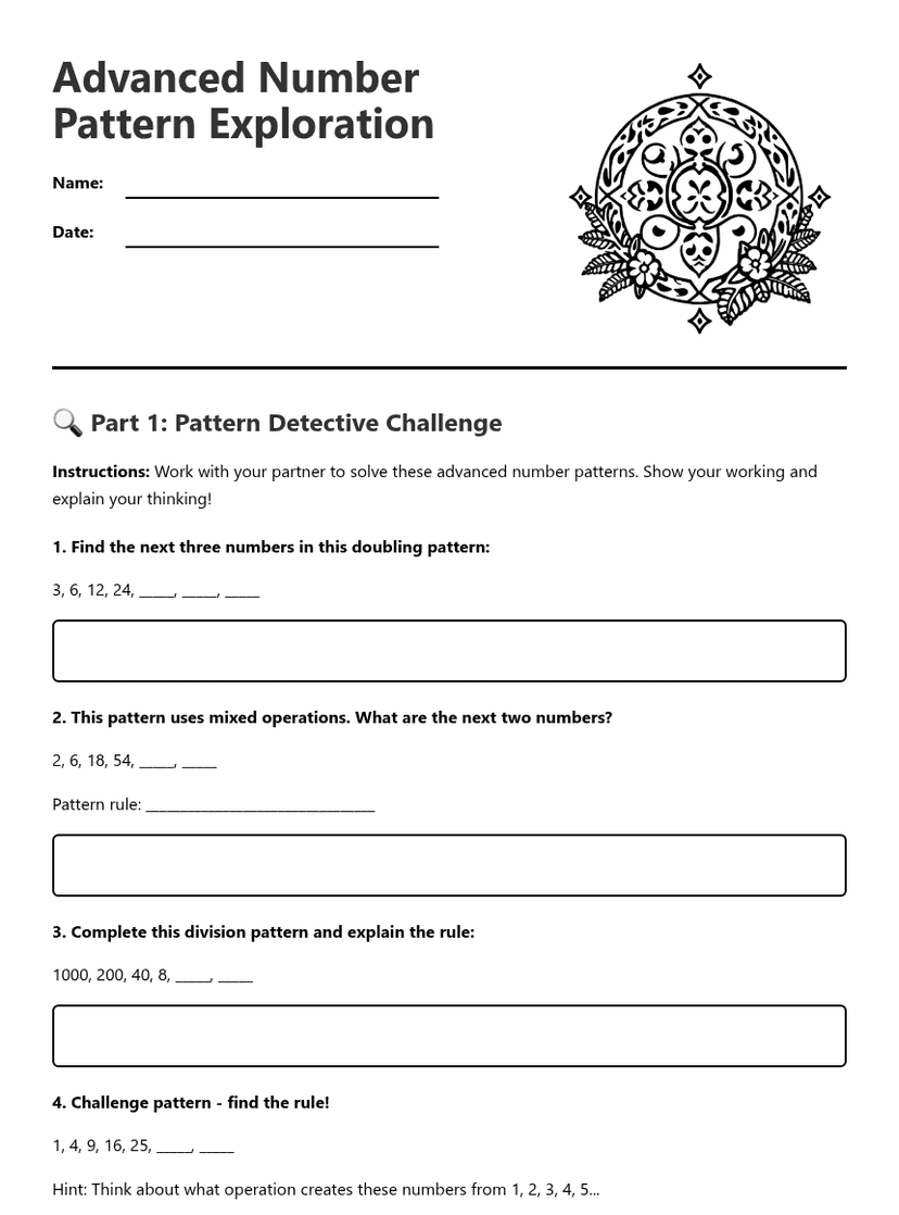 Advanced Number Pattern Exploration
