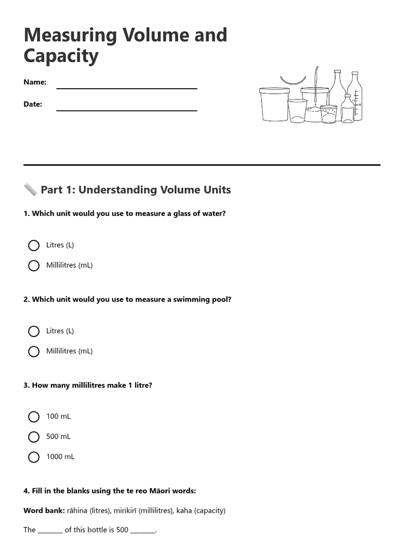 Measuring Volume and Capacity