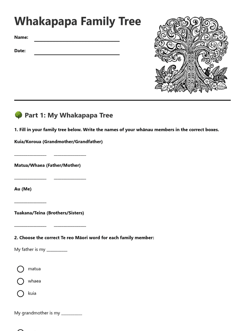 Whakapapa Family Tree