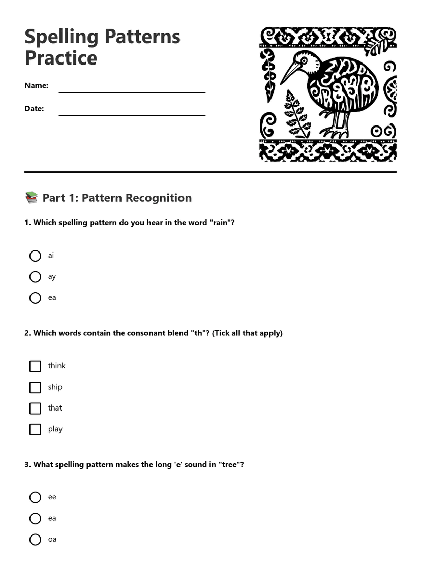Spelling Patterns Practice
