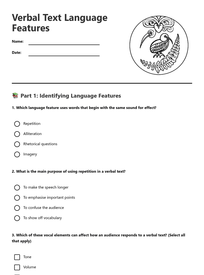 Verbal Text Language Features