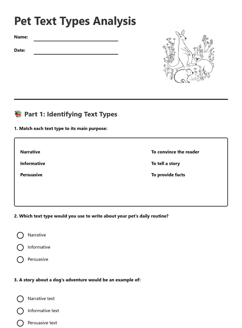 Pet Text Types Analysis