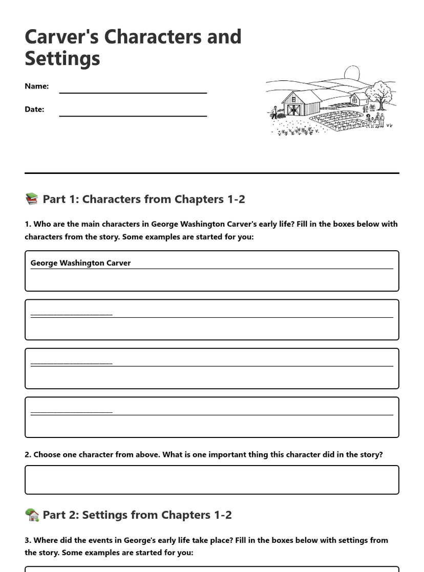 Carver's Characters and Settings