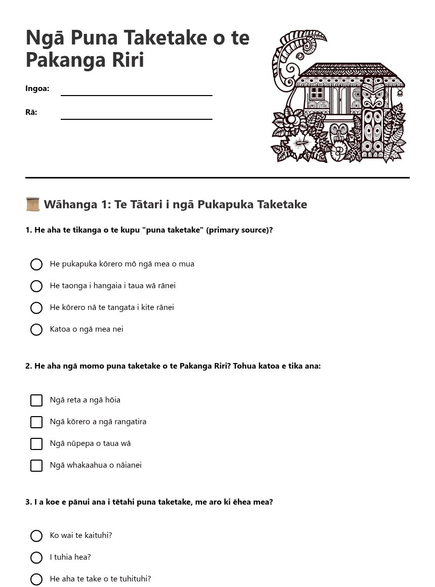 Civil War Primary Sources worksheet preview