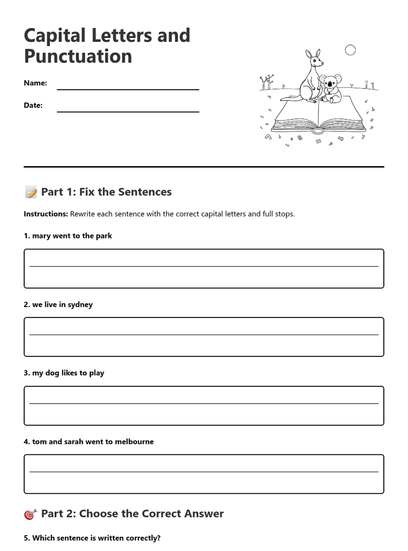 Capital Letters and Punctuation
