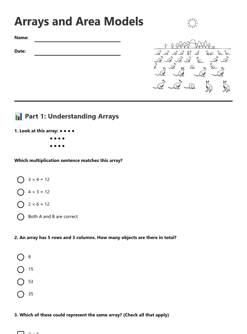 Arrays and Area Models
