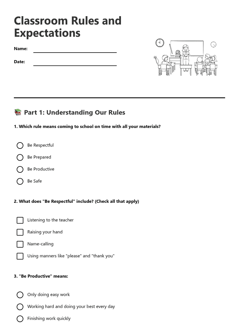 Classroom Rules and Expectations
