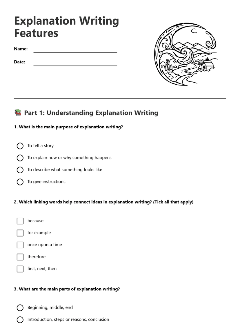 Explanation Writing Features