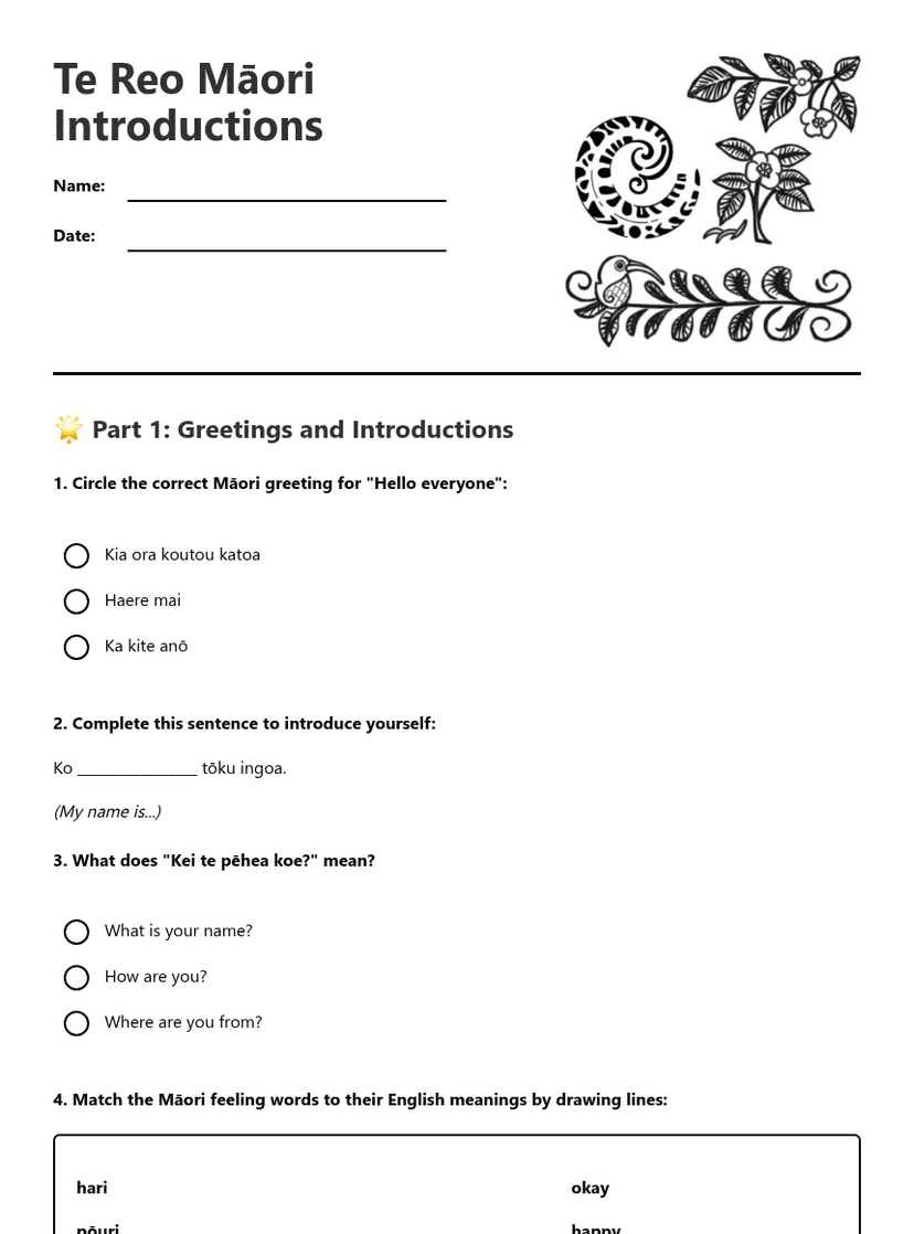 Te Reo Māori Introductions
