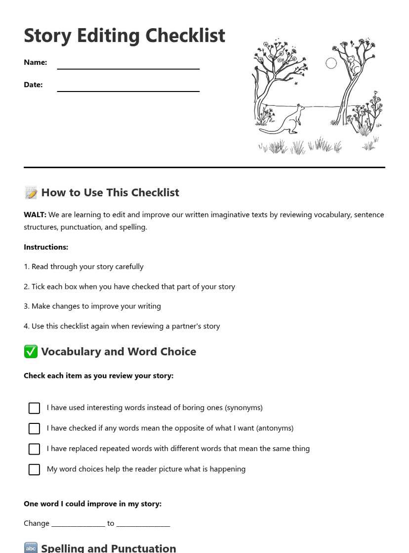 Story Editing Checklist
