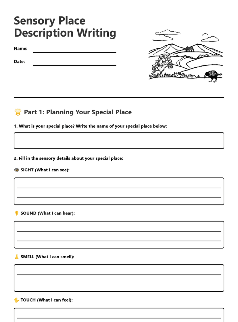 Sensory Place Description Writing