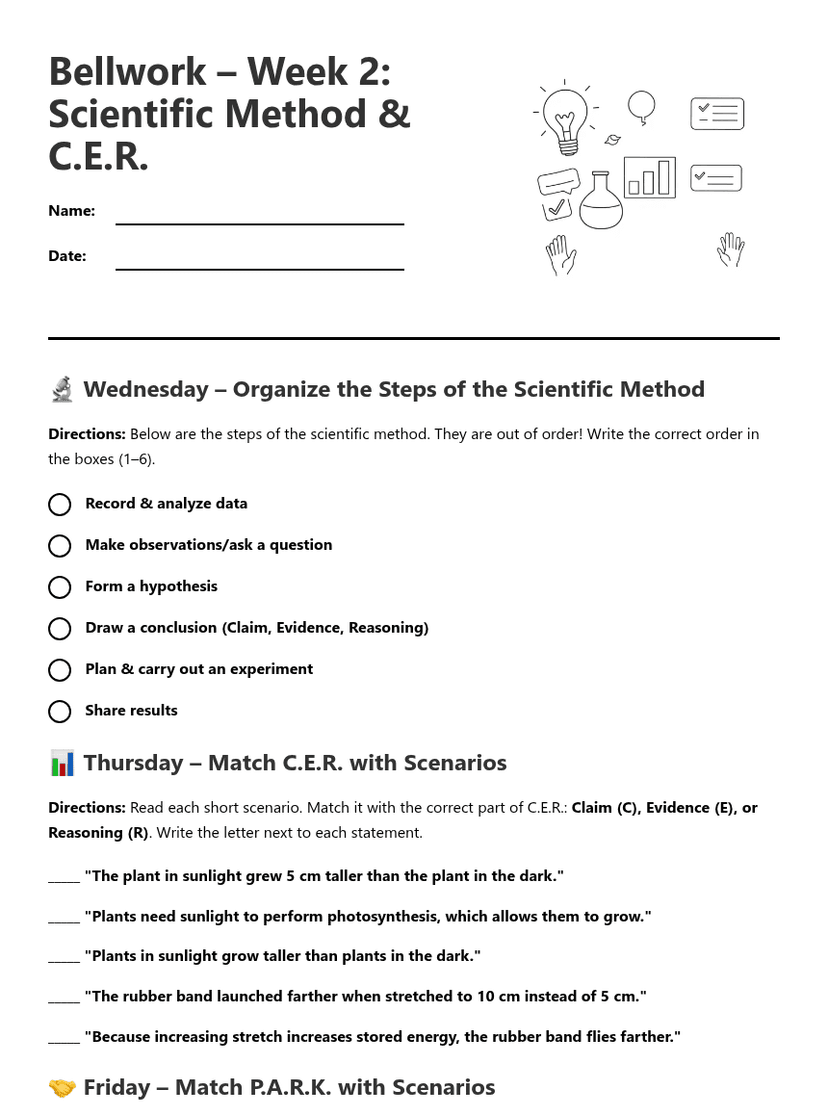 Scientific Method & C.E.R.