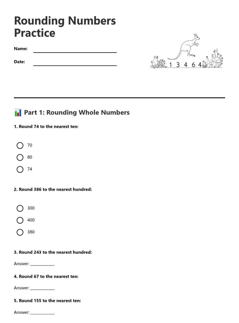 Rounding Numbers Practice